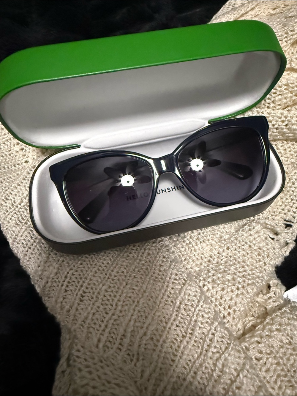 kate spade Black Cat-Eye Sunglasses with Dark Gradient Lenses